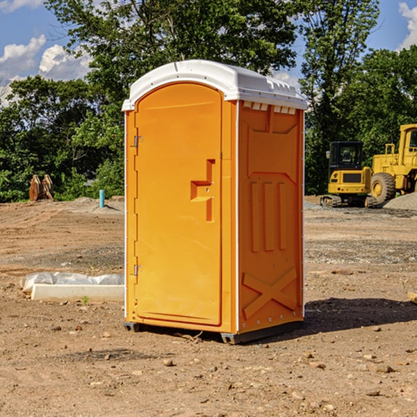 how often are the porta potties cleaned and serviced during a rental period in Denmark